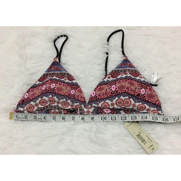 Arizona Bikini Top Size XL Halter Floral Animal Print Swim Adjustable Straps - Picture 4 of 7